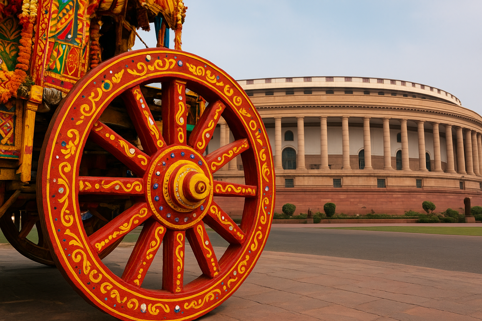 पुरी रथ यात्रा में इस्तेमाल रथों के पहिए संसद भवन में होंगे स्थापित, लोकसभा अध्यक्ष ने दी मंजूरी।