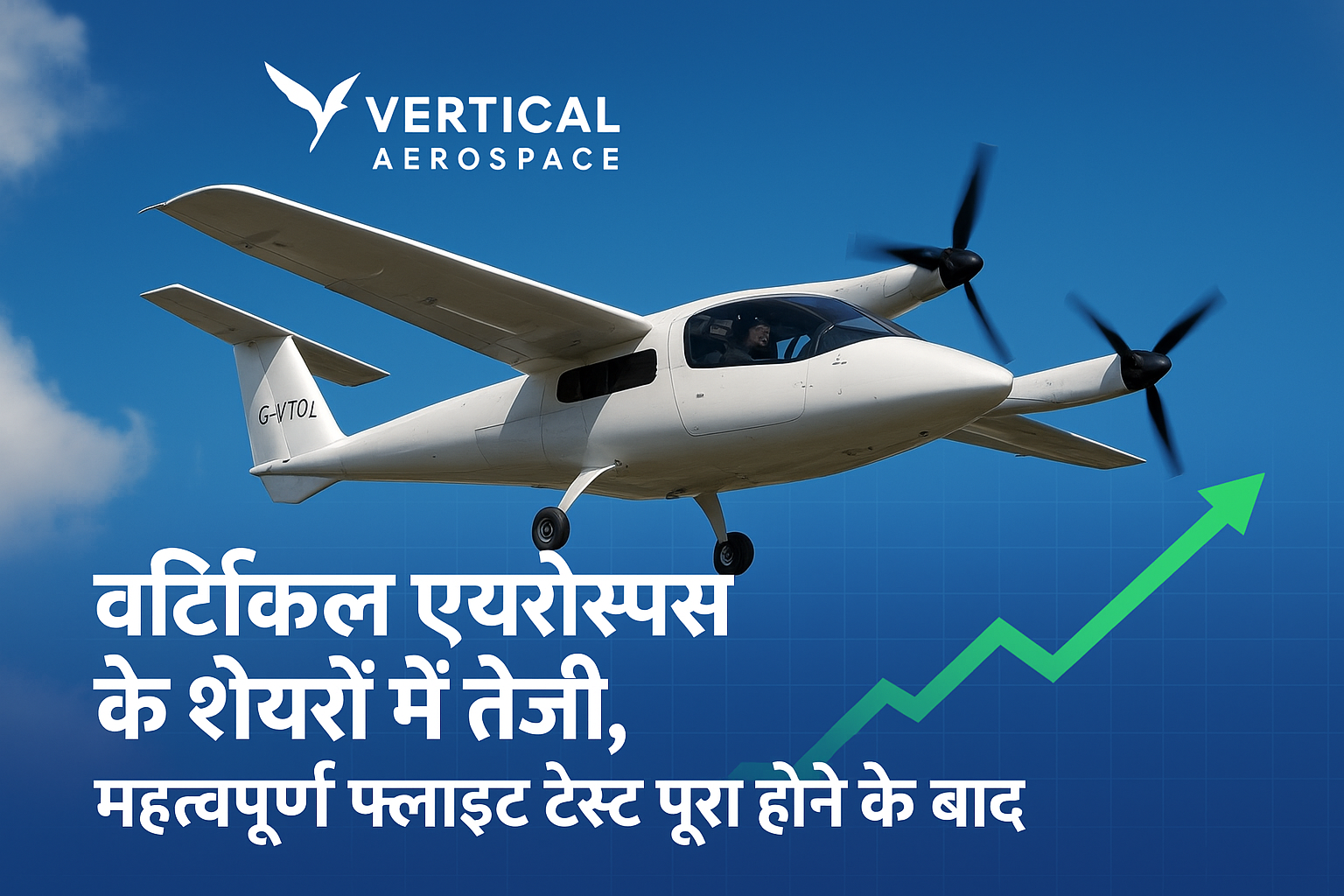 वर्टिकल एयरोस्पेस के शेयरों में तेजी, महत्वपूर्ण फ्लाइट टेस्ट चरण सफलतापूर्वक पूरा होने के बाद