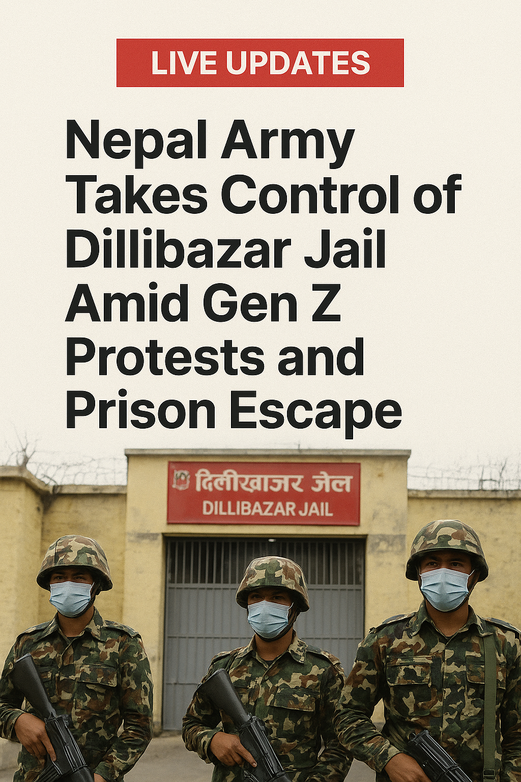 नेपाल सेना ने जेन जेड विरोध प्रदर्शनों और कैदियों के भागने के बीच दिलीबजार जेल का नियंत्रण संभाला