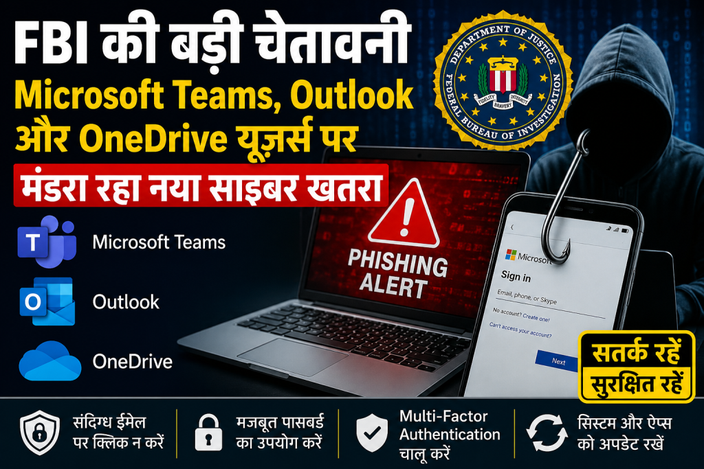 FBI Microsoft Teams Warning about Kali365 phishing attack targeting Outlook and OneDrive users