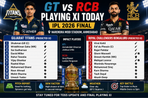 GT vs RCB Playing XI Today IPL 2026 Final Ahmedabad