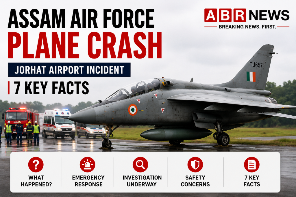 Assam Air Force Plane Crash near Jorhat Airport with ABR NEWS coverage and investigation updates