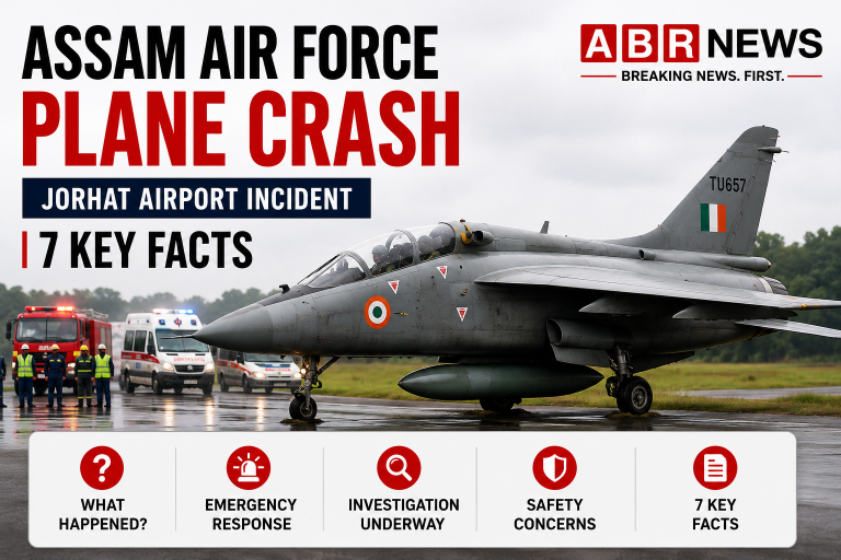 Assam Air Force Plane Crash near Jorhat Airport with ABR NEWS coverage and investigation updates
