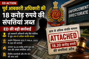 पूर्व आबकारी अधिकारी संपत्ति जब्ती मामला, ED ने 18.20 करोड़ रुपये की संपत्तियां अटैच कीं