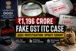 DGGI investigation into the ₹1,196 crore fake GST ITC case with official status update sought by ABR NEWS