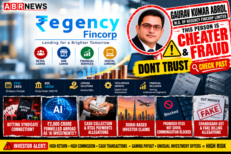 Regency Fincorp investor alert featuring Gaurav Kumar Abrol and due diligence risk questions