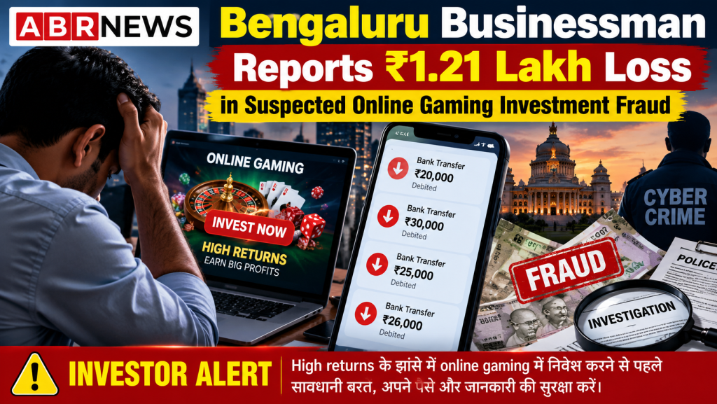 Online gaming investment fraud Bengaluru businessman reports ₹1.21 lakh loss