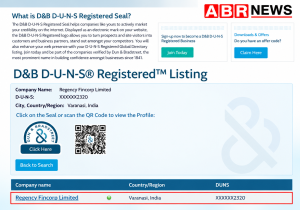Regency Fincorp Limited D&B D-U-N-S Registered Listing Varanasi India