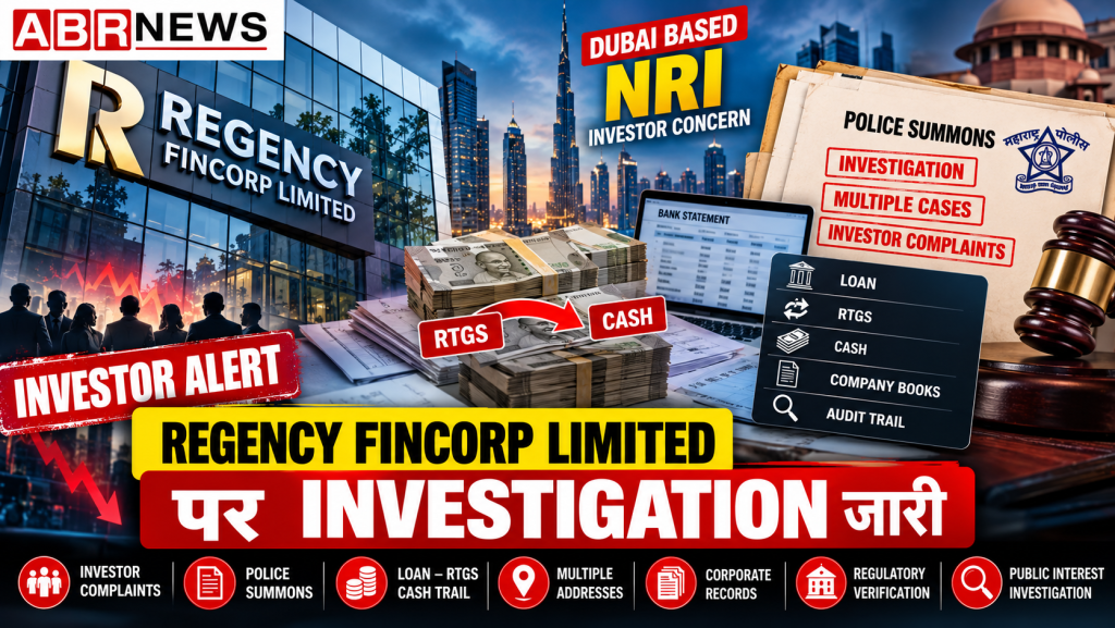 Regency Fincorp Limited investigation investor alert on complaints, police summons and RTGS cash trail