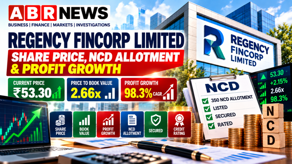 Regency Fincorp Limited Share Price, NCD Allotment, Price to Book Value and Profit Growth Analysis – ABR NEWS